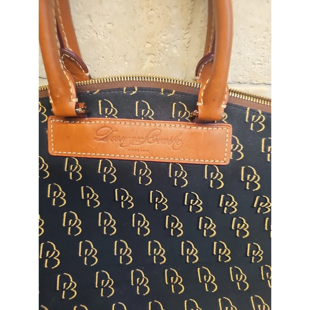 Dooney & Bourke Shadow Satchel Medium Monogram Blue Brown Florentine
